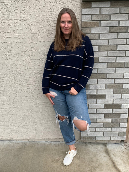 Elliot Stripe Oversized Crew Neck