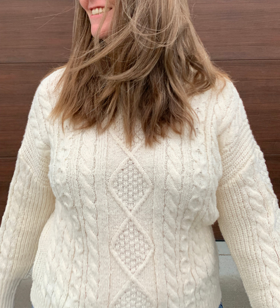 Olivia Crewneck Cable Knit Sweater